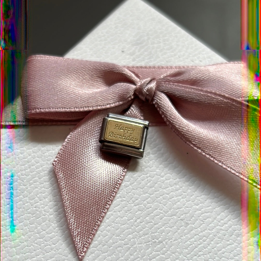 Genuine Nomination Silver Link Charm Two Tone Happy Birthday