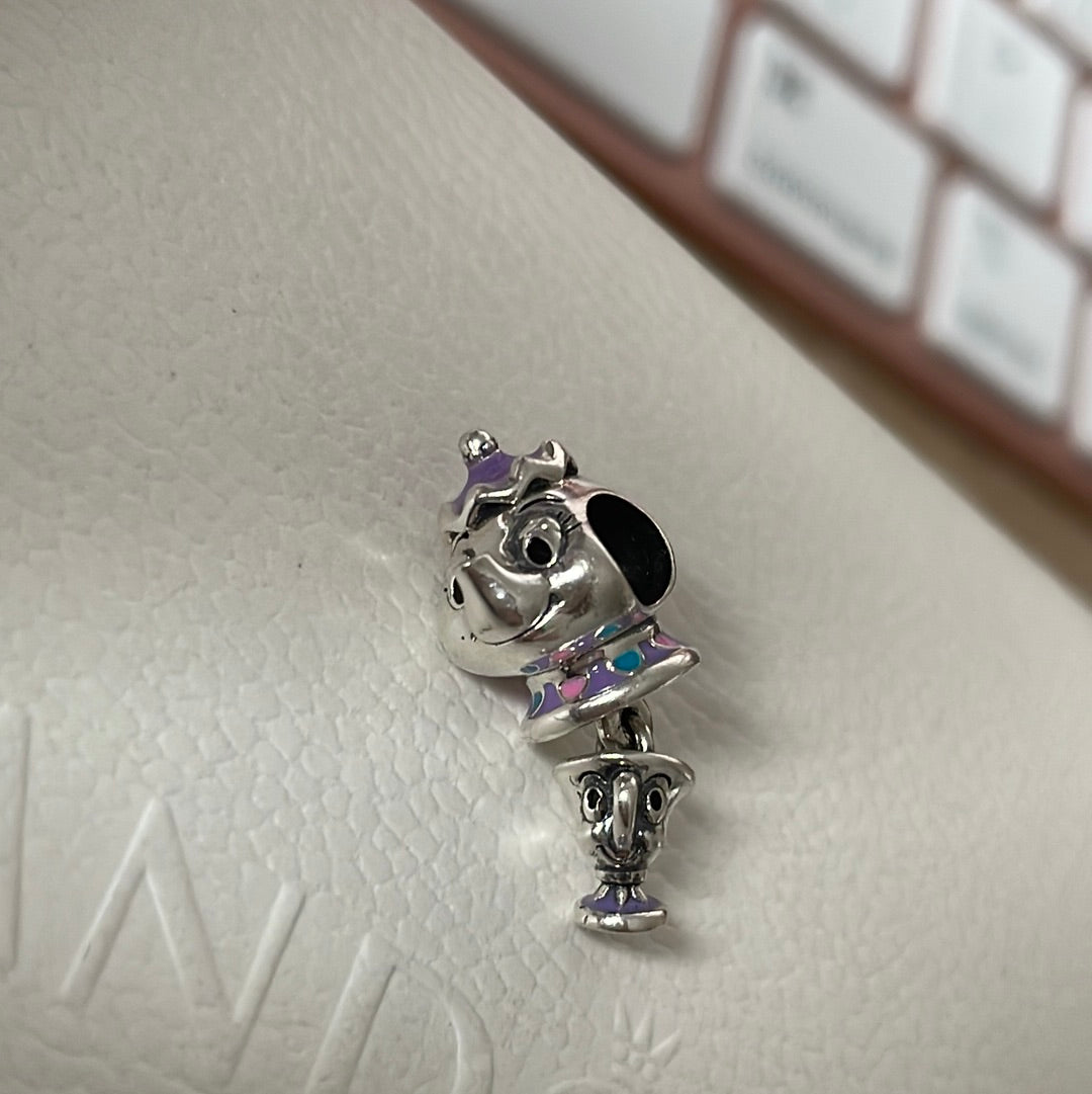 Genuine Pandora Disney Mrs Potts and Chip Teapot and Teacup New Style Dangle