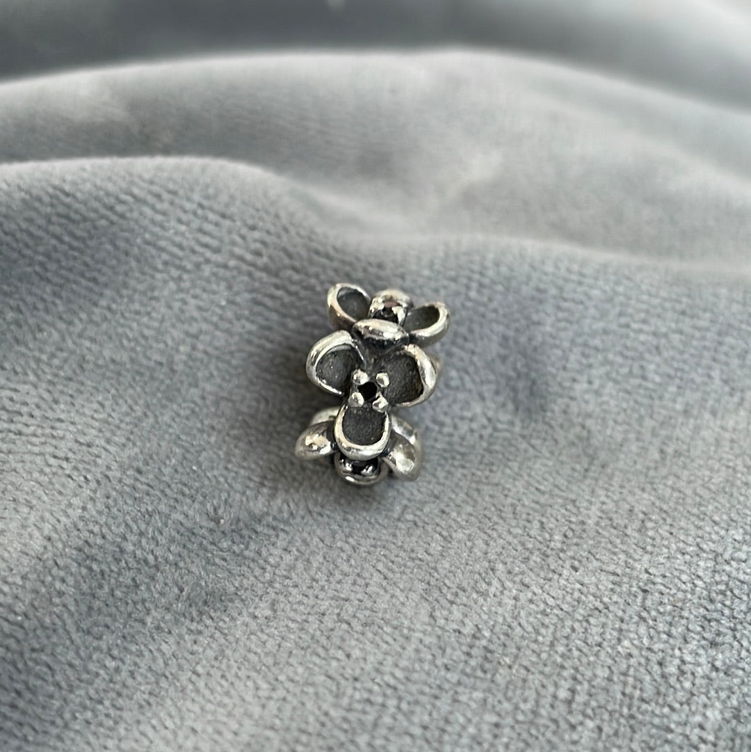 Genuine Pandora Floral Elegance Posy Black CZ Flower Charm HTF