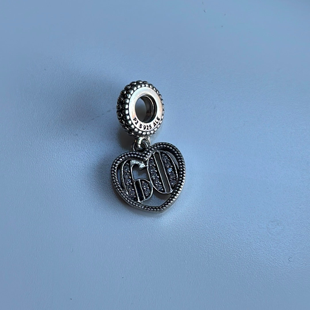 Sterling Silver 60th Birthday Gift Present Charm