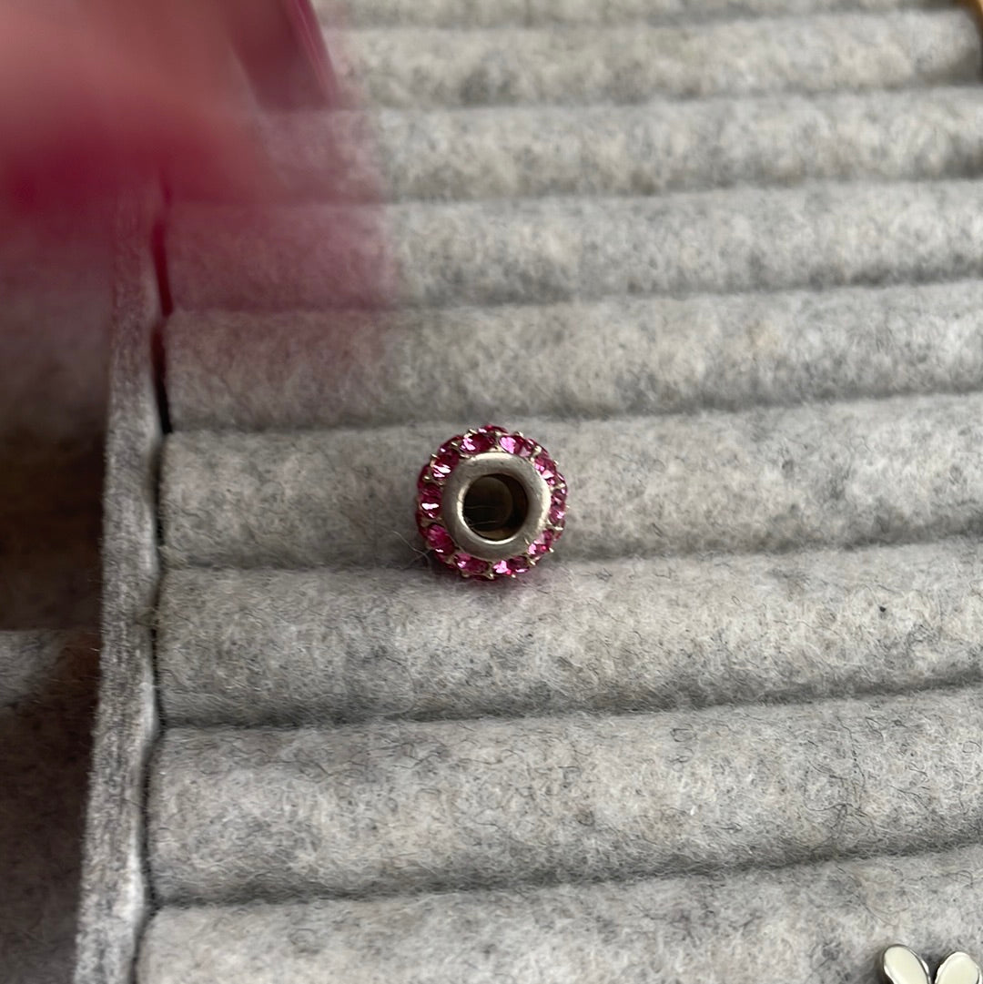 Genuine Chamilia Pink Sparkle Pave Charm