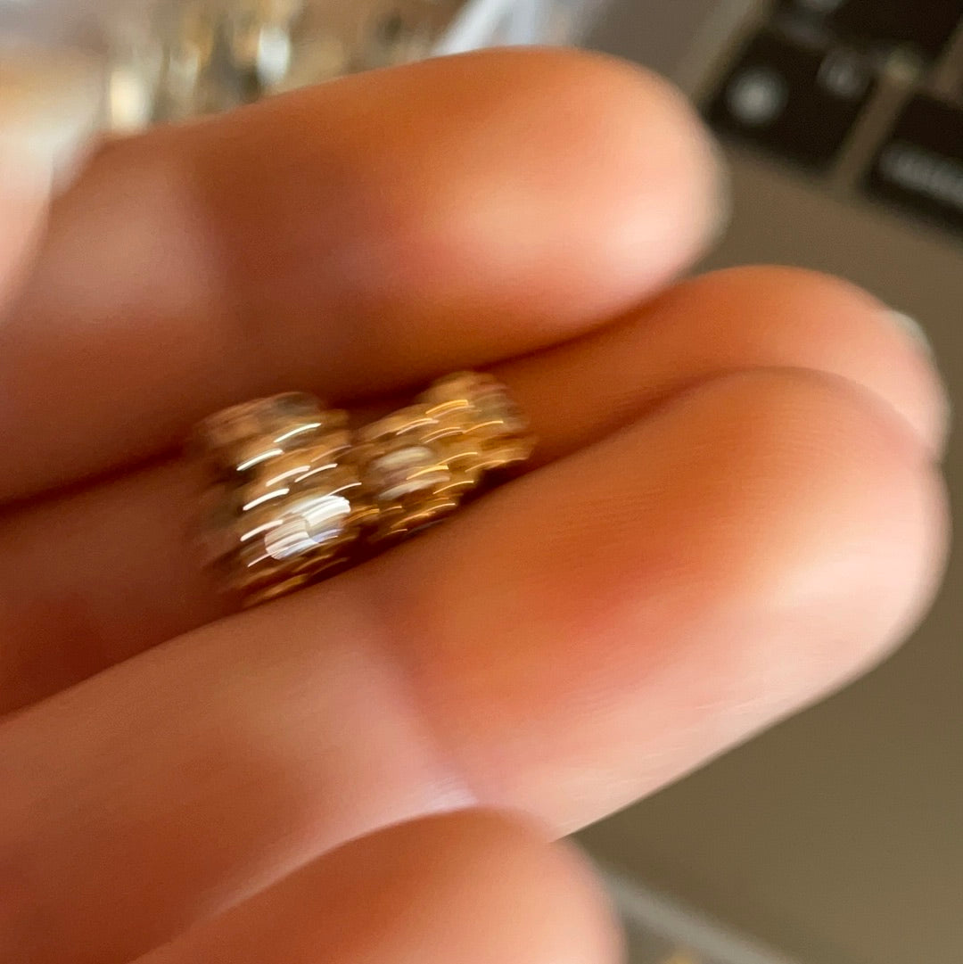 Genuine Pandora Her Majesty's Rose Gold Clear Stone Spacers x2 CZ Pave RARE