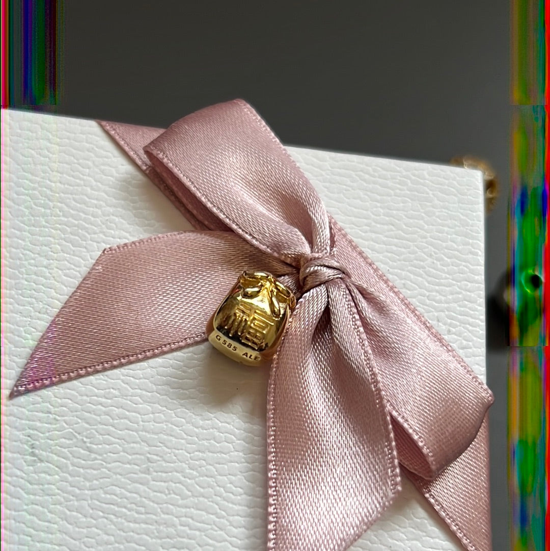 Genuine Pandora Solid 14ct Gold Money Bag Hong Bao RARE Charm HTF