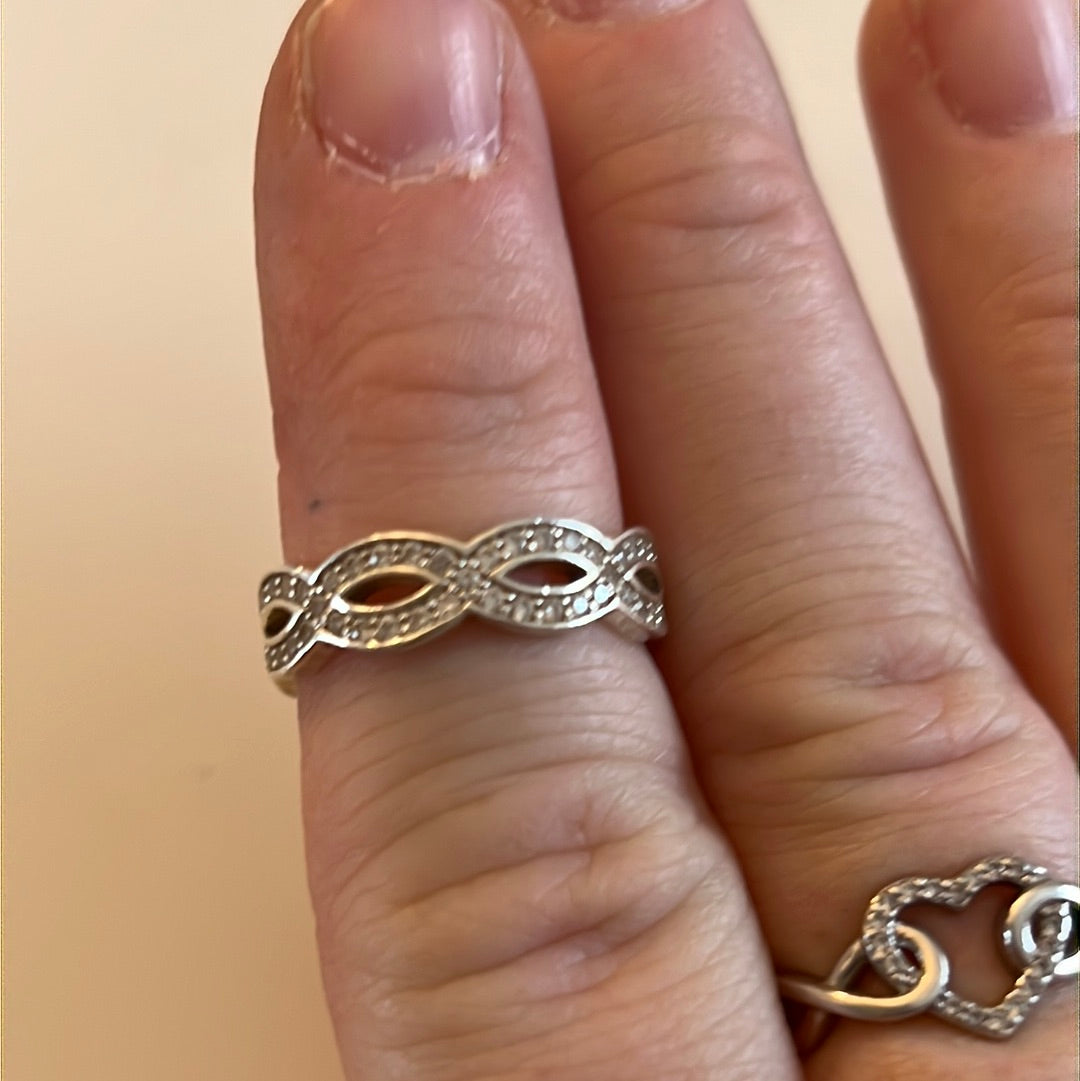 Genuine Thomas Sabo Pave Infinity Ring Size 54