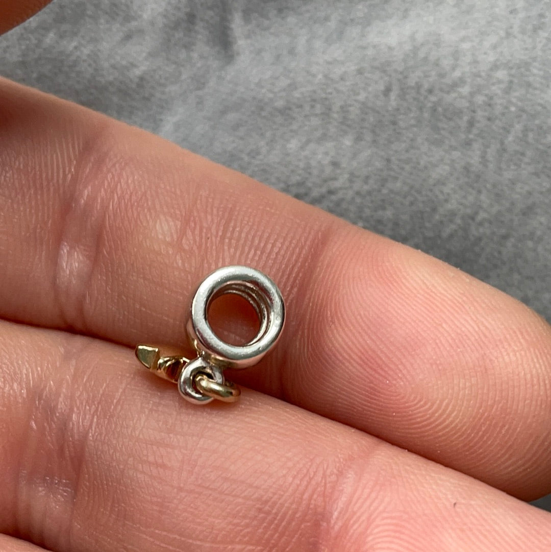 Genuine Pandora Two Tone 14ct Star Dangle Charm READ DESC
