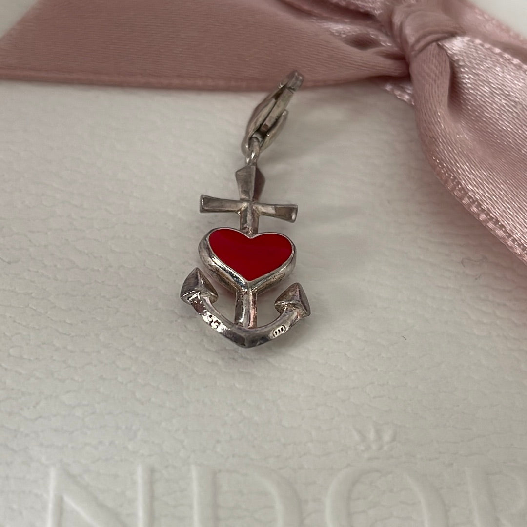 Thomas Sabo Enamel Heart Anchor Clip Charm