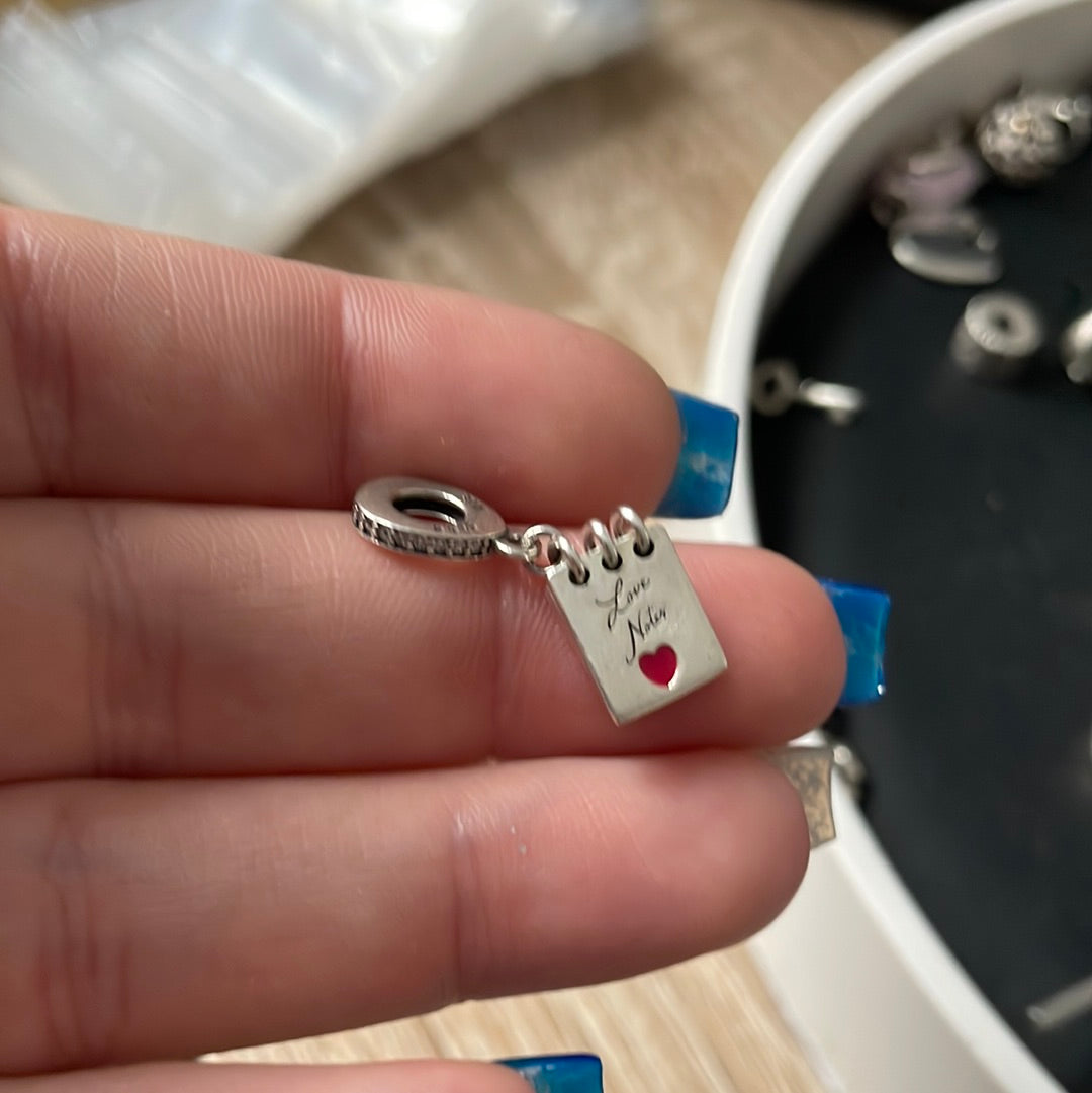 Genuine Pandora Love Notes Paper Notebook Dangle Charm Valentines Day