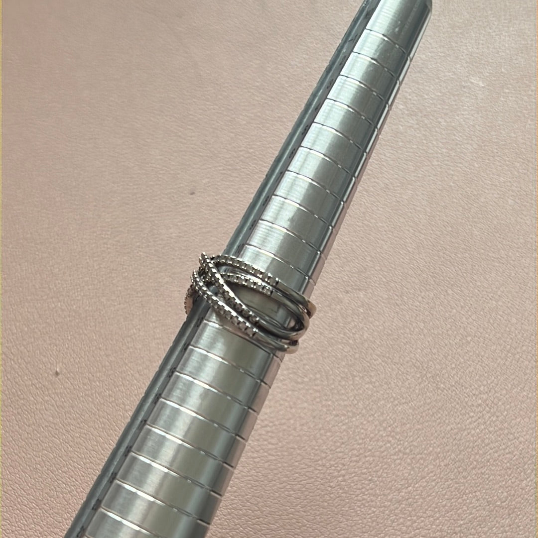 Genuine Pandora Pave Line Clear CZ Stone Ring Size 58