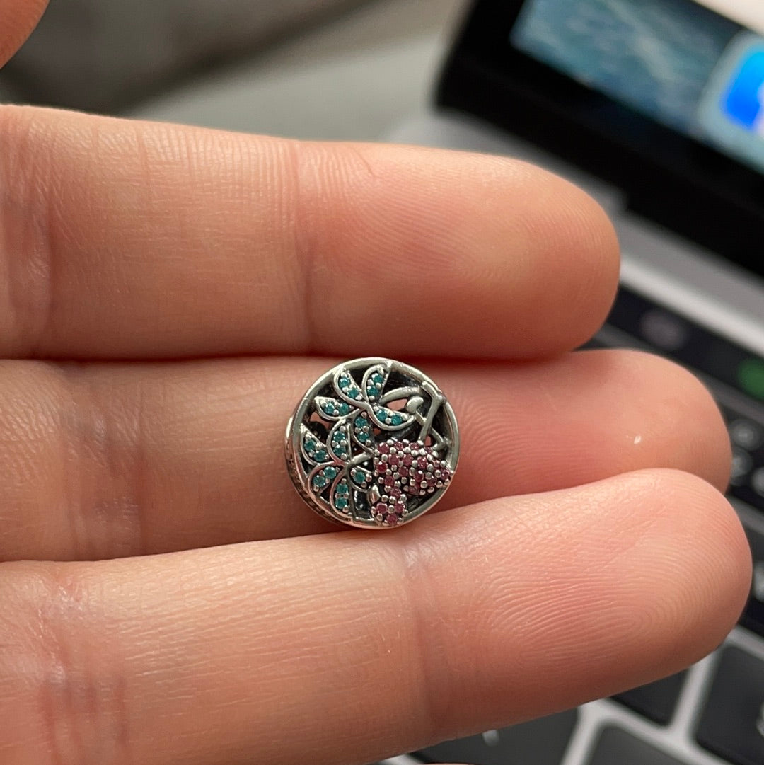 Genuine Pandora Summer Pave Pink Flamingo and Palm Tree Charm