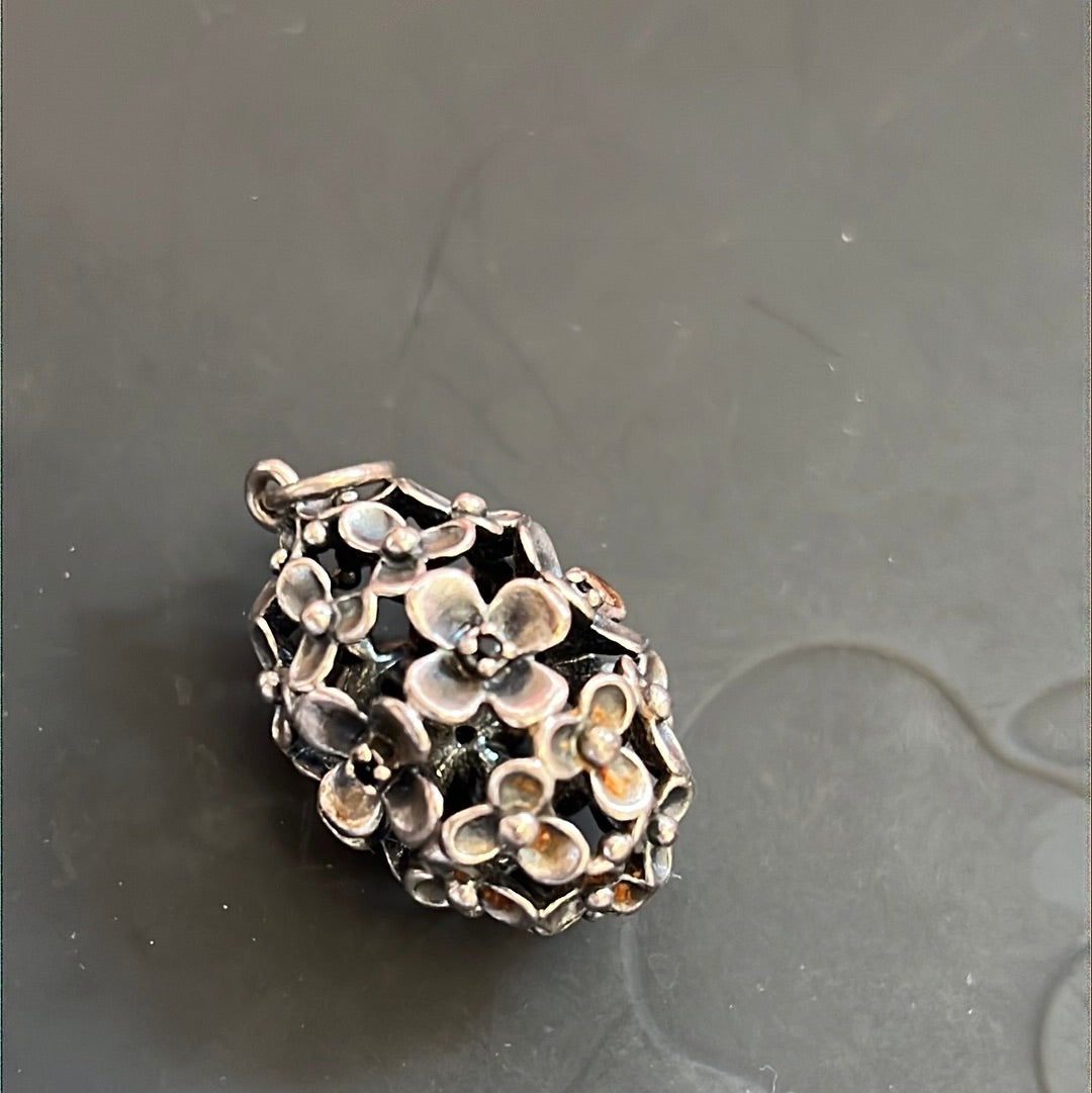 Genuine Pandora HTF Rare Wanda's Garden Flower Cage Black Crystal Pendant Necklace with 90cm Chain