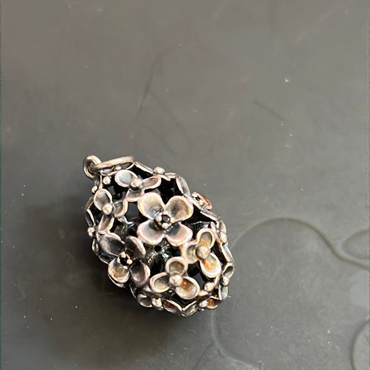 Genuine Pandora HTF Rare Wanda's Garden Flower Cage Black Crystal Pendant Necklace with 90cm Chain