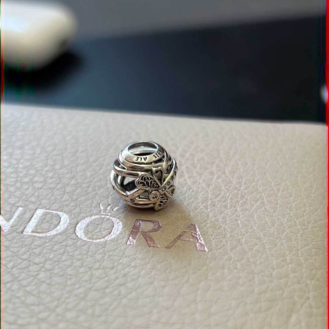 Genuine Pandora Openwork Pave Dragonfly