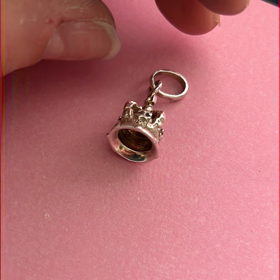 Genuine Links of London Sterling Silver London Crown Royal Charm fits RARE on Sweetie Bracelet