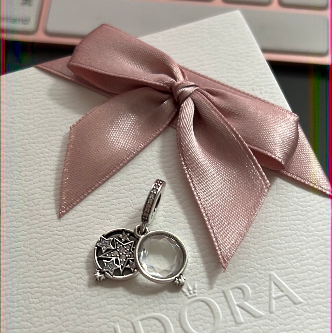 Genuine Pandora Magnified Star Sparkle Dangle Charm Pendant
