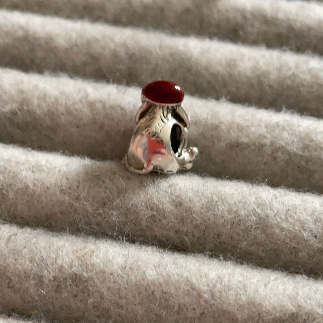 Genuine Pandora Winnie The Pooh Disney Eeyore Christmas Edition WIth Hat and Enamel Present
