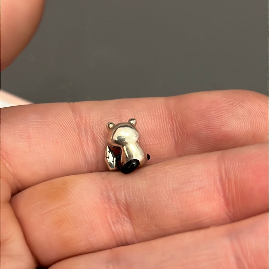 Sterling Silver Cute Enamel Panda Charm