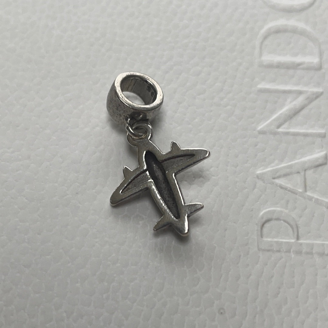 Sterling silver plane dangle charm