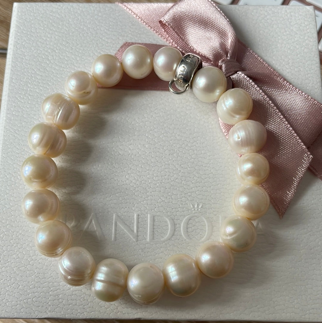 Thomas Sabo Sterling Silver White Pearl Bracelet Large