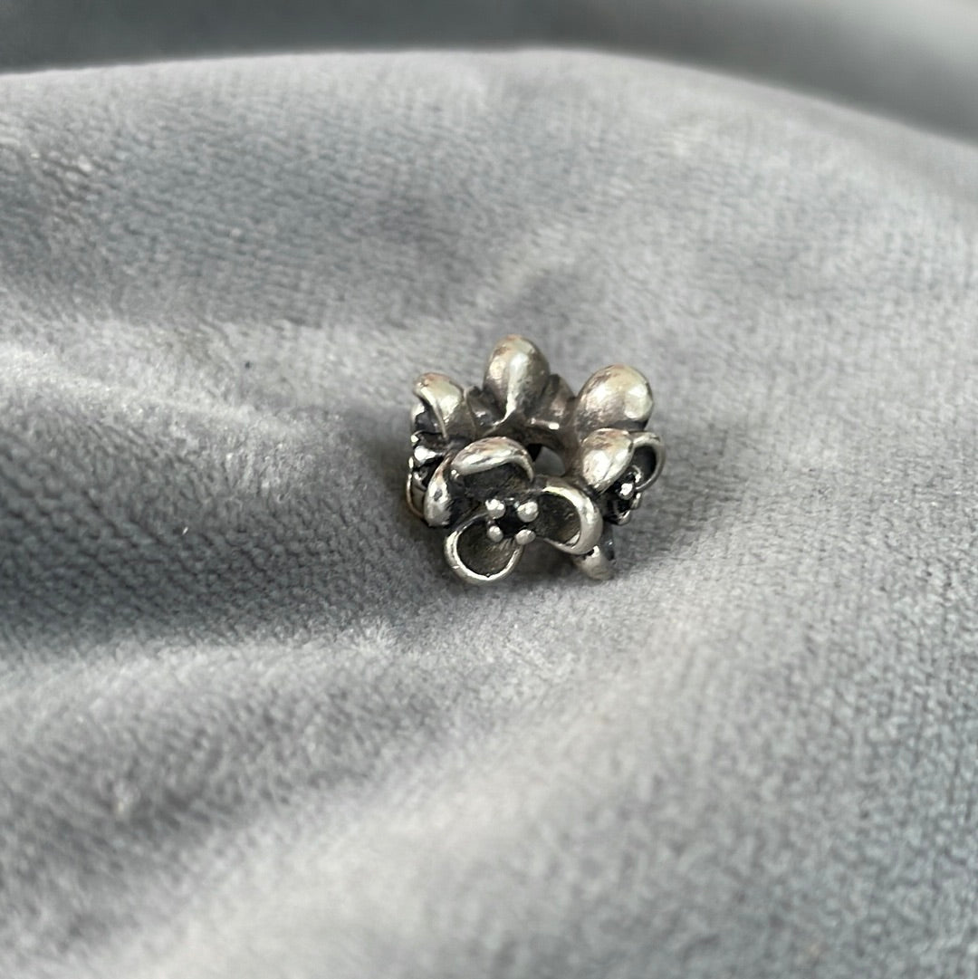 Genuine Pandora Floral Elegance Posy Black CZ Flower Charm HTF