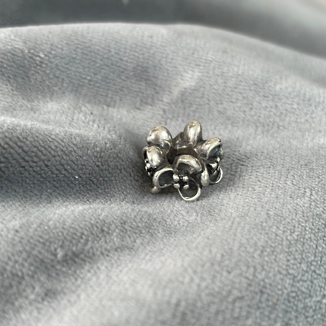 Genuine Pandora Floral Elegance Posy Black CZ Flower Charm HTF