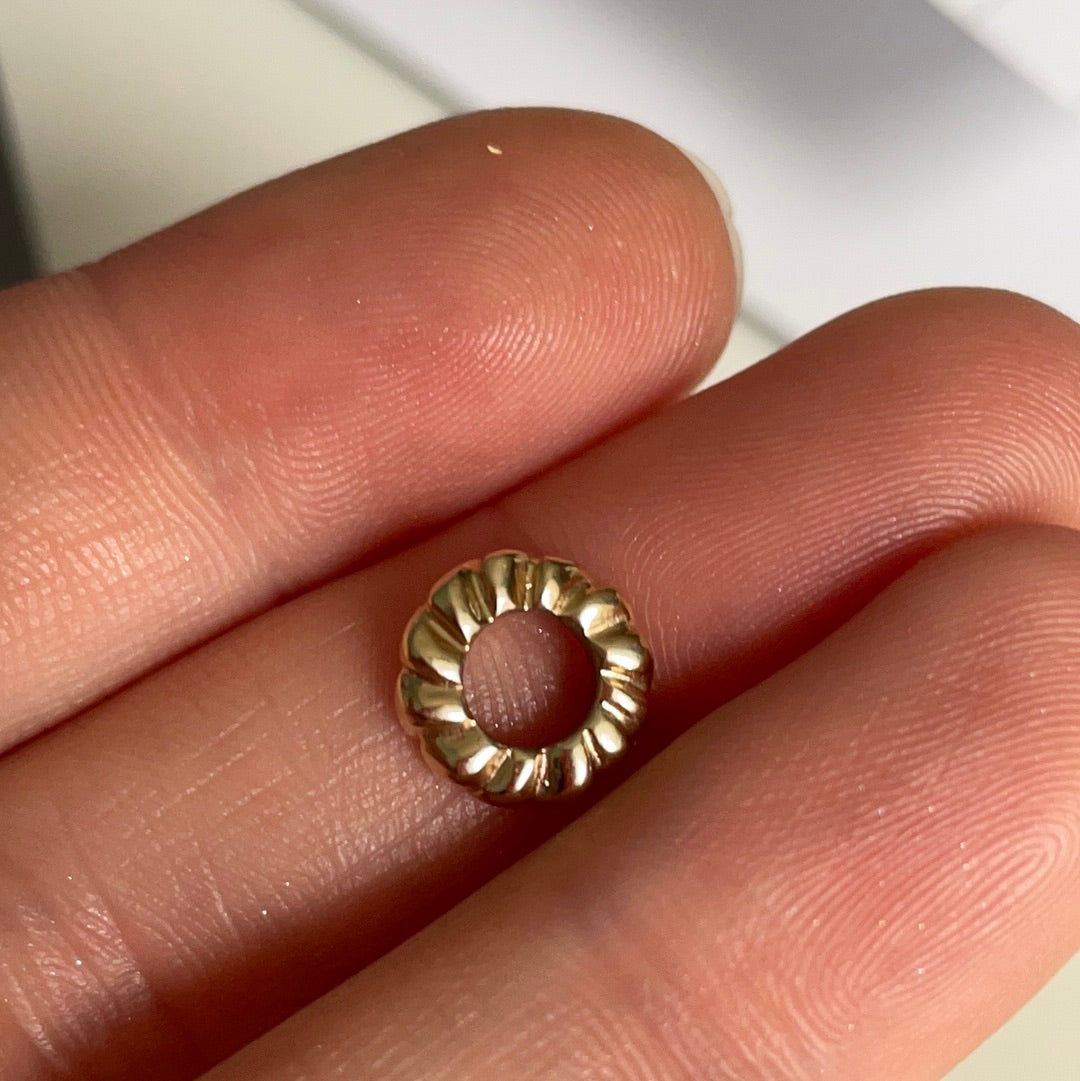 Genuine Pandora Solid 14ct Gold Tiny Hearts Spacer Charm HTF