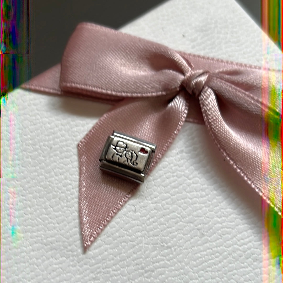 Genuine Nomination Silver Link Charm Enamel Couple Man and Wife Love