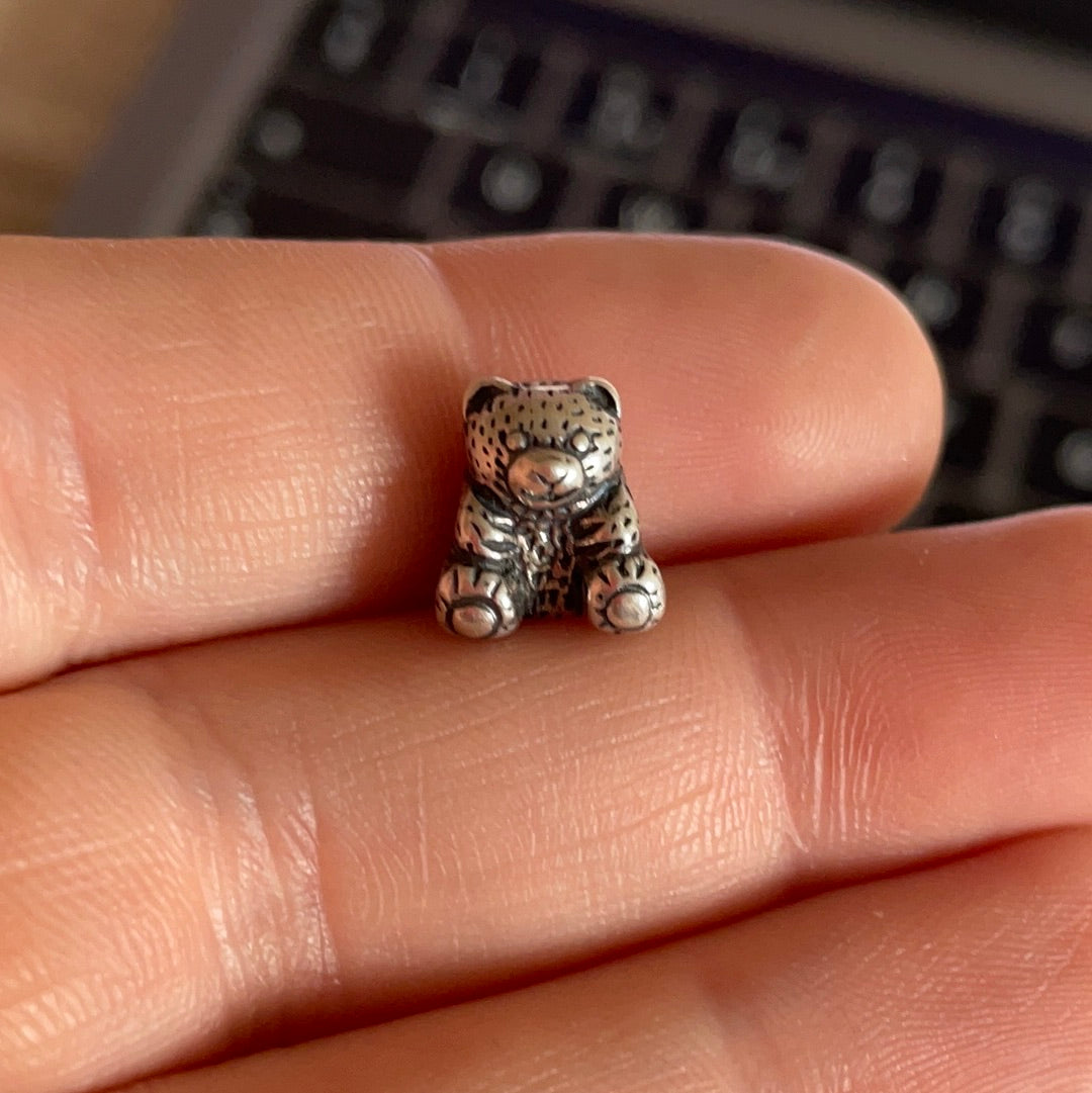 Sterling Silver Unbranded ESSENCE Little Teddy Bear Charm Animal