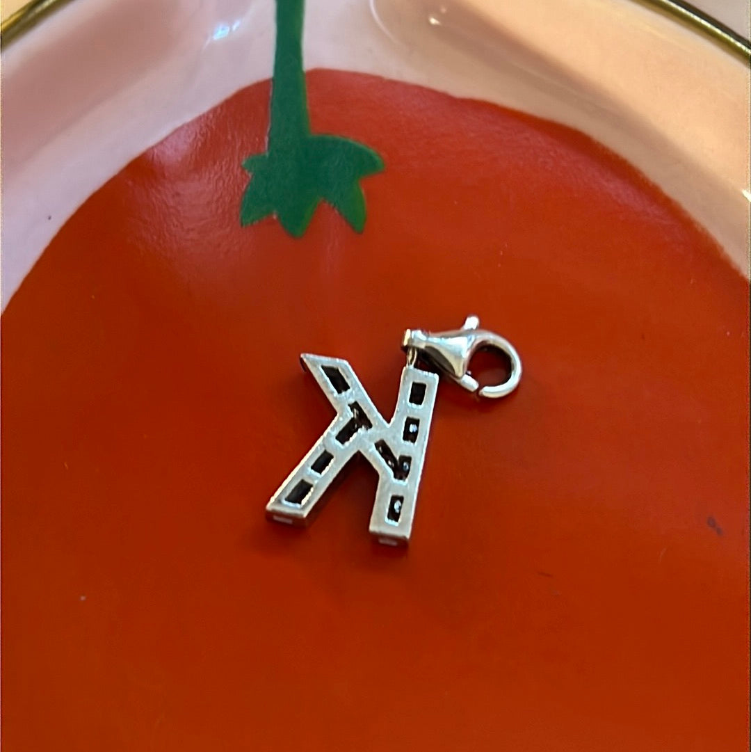 Genuine Thomas Sabo Sterling Silver Dangle Clip Letter Pave K Charm