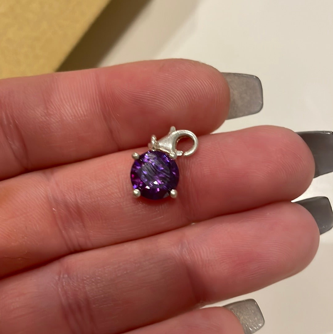 Genuine Thomas Sabo Sterling Silver Dangle Real Gemstone Amethyst Charm