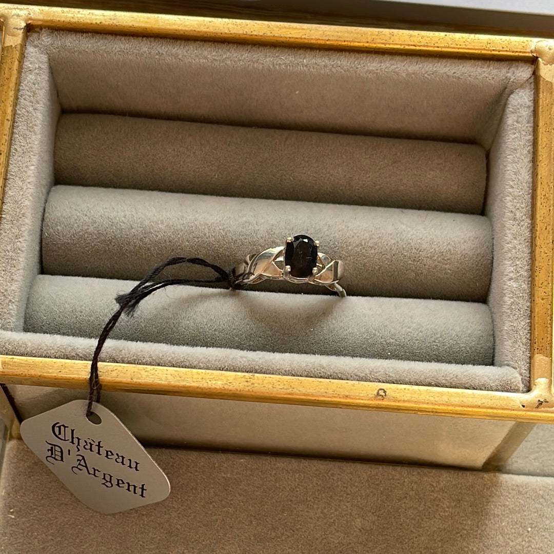 Unbranded Sterling Silver Ring With Faceted Onyx Black Stone Size 53