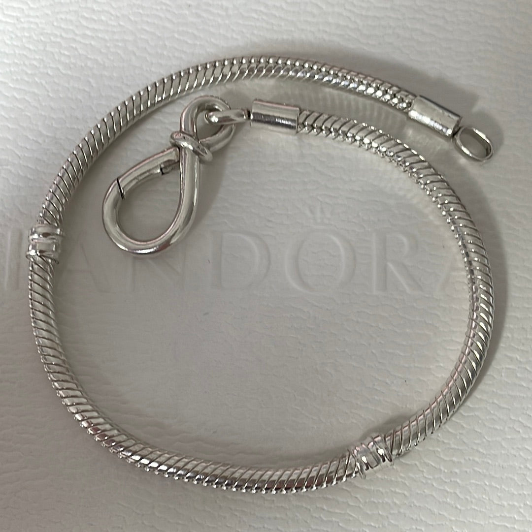 Genuine Pandora Infinity Knot Snake Chain Clasp Size 17cm Large