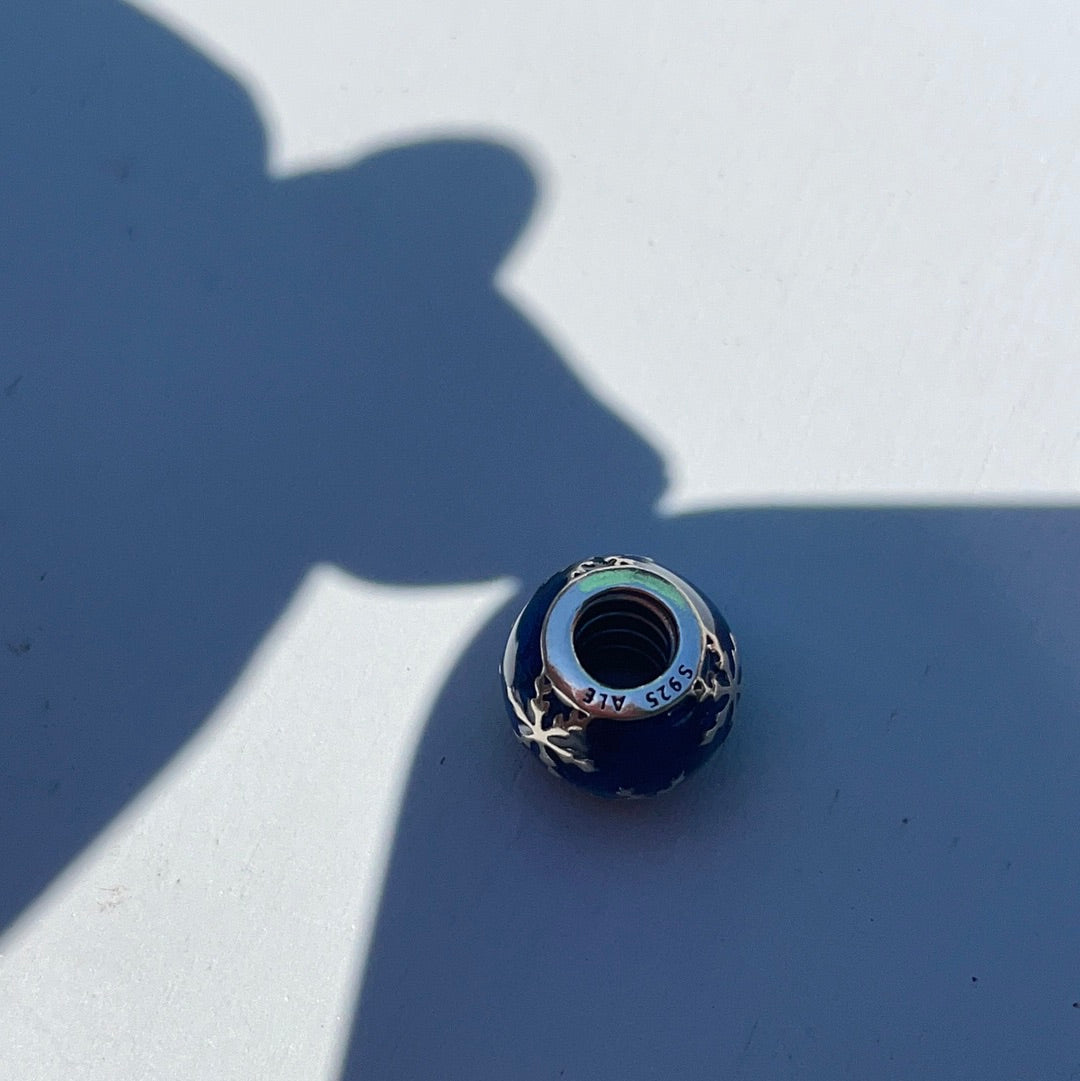 Genuine Pandora Blue Enamel Snowflake Charm