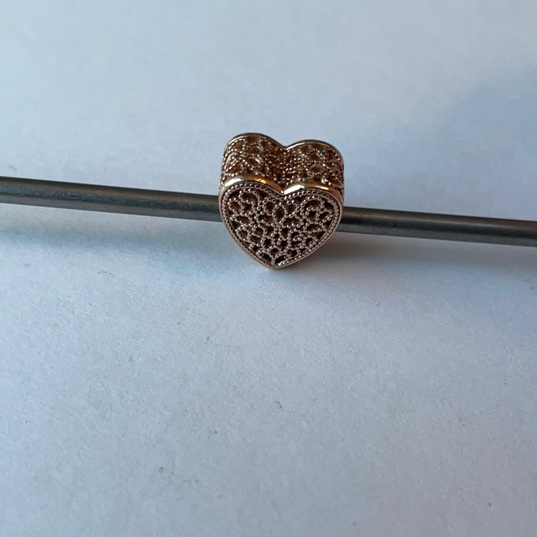 Genuine Pandora Rose Gold Intricate Openwork Lace Heart