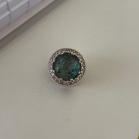 Genuine Pandora Beautiful Blue / Green Radiant Heart Charm