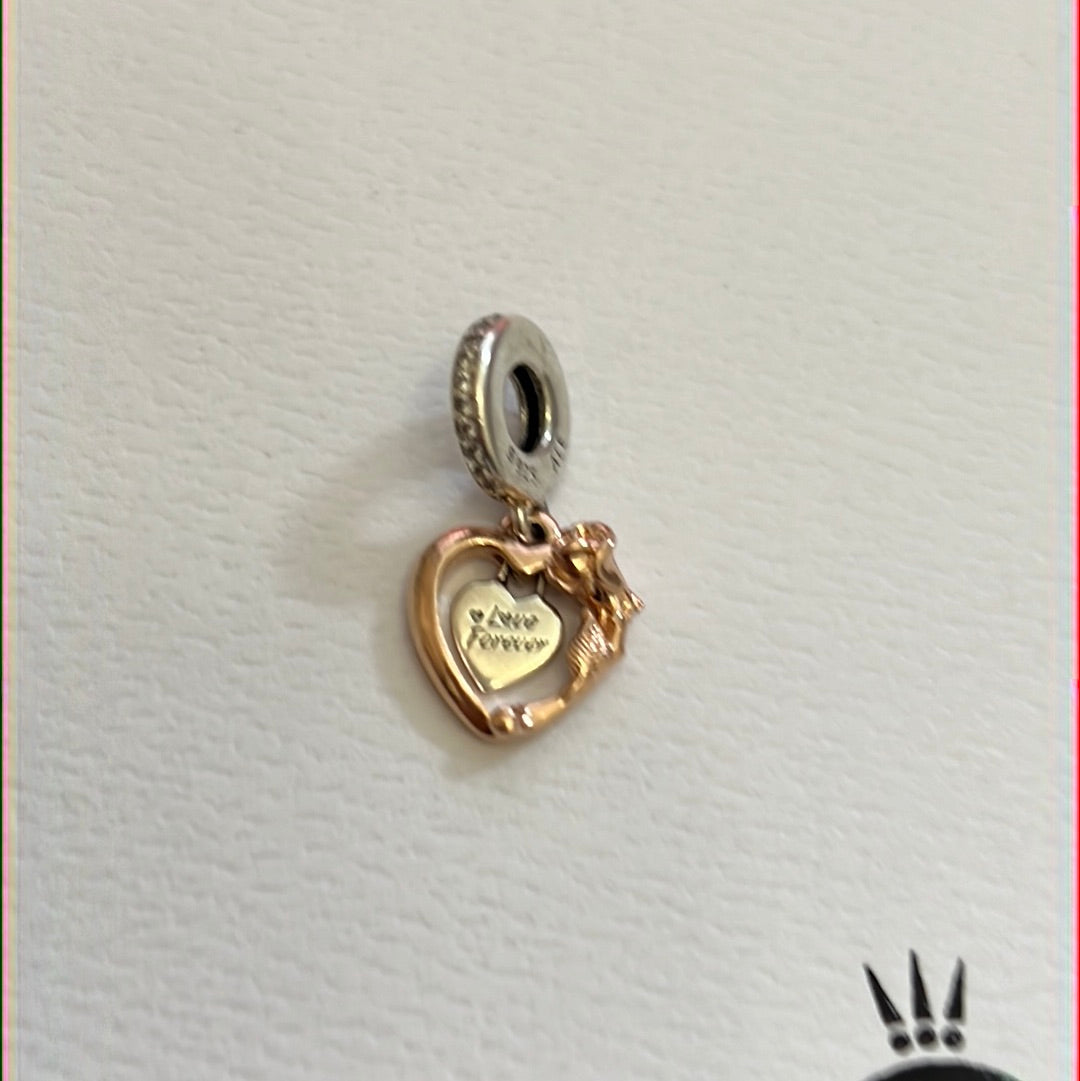Genuine Pandora Rose Gold Rose Love Forever Dangle Charm