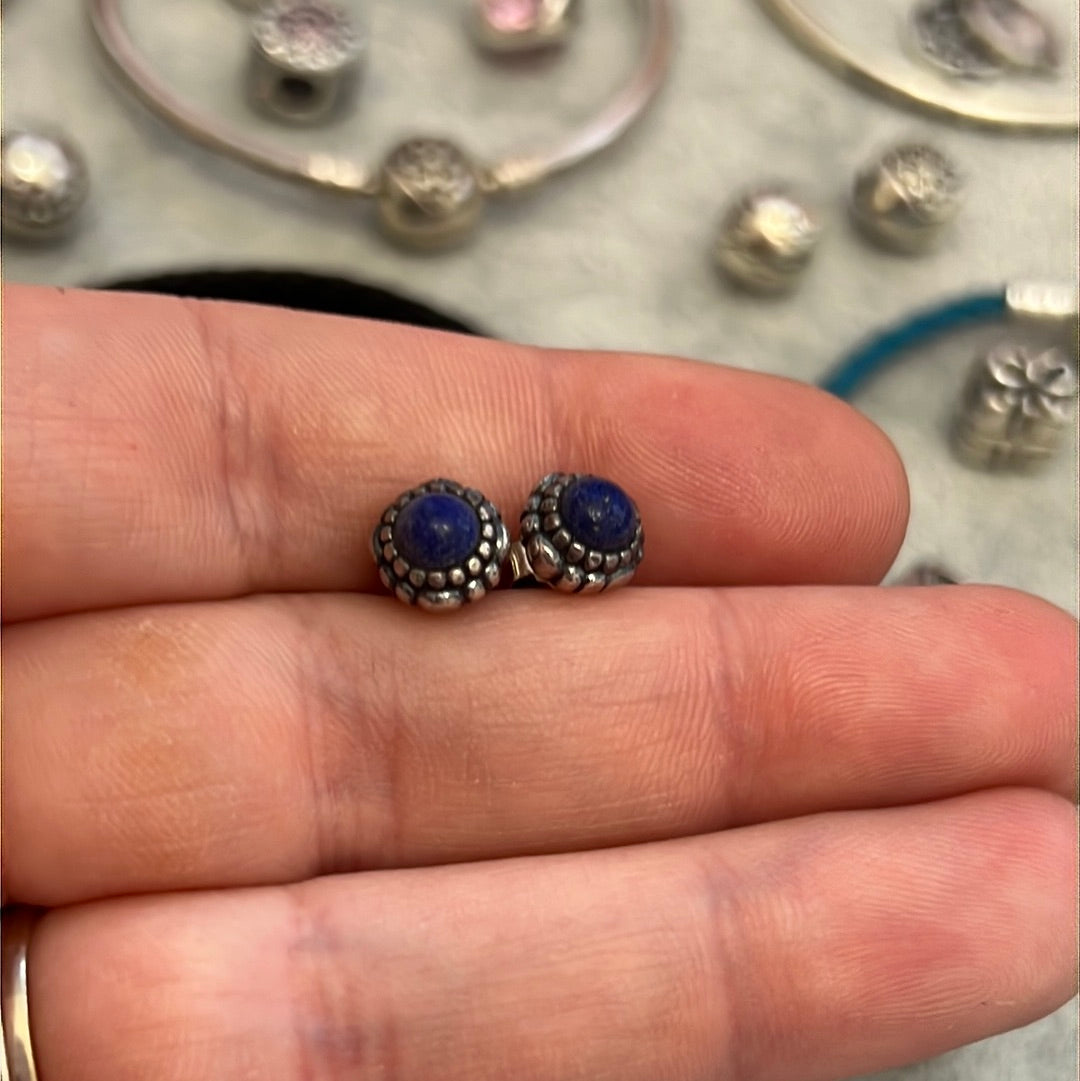 Genuine Pandora Navy Blue September Birthstone Earrings