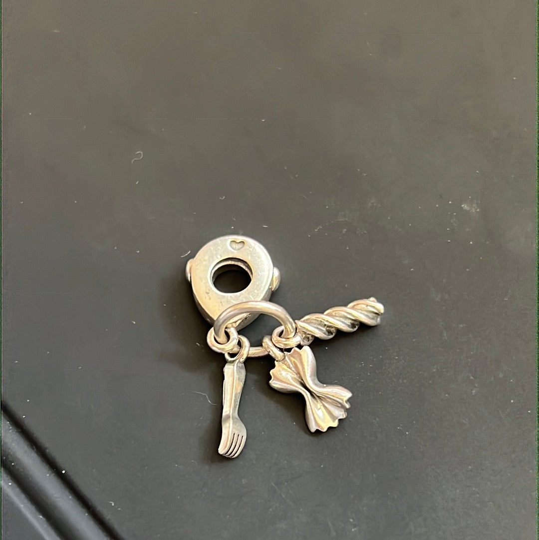 Genuine Pandora Pasta and Fork Italian Food Dangle Charm