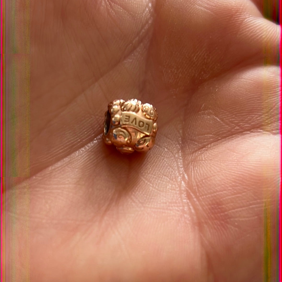 Genuine Pandora Rose Gold Family Charm Faces Charm