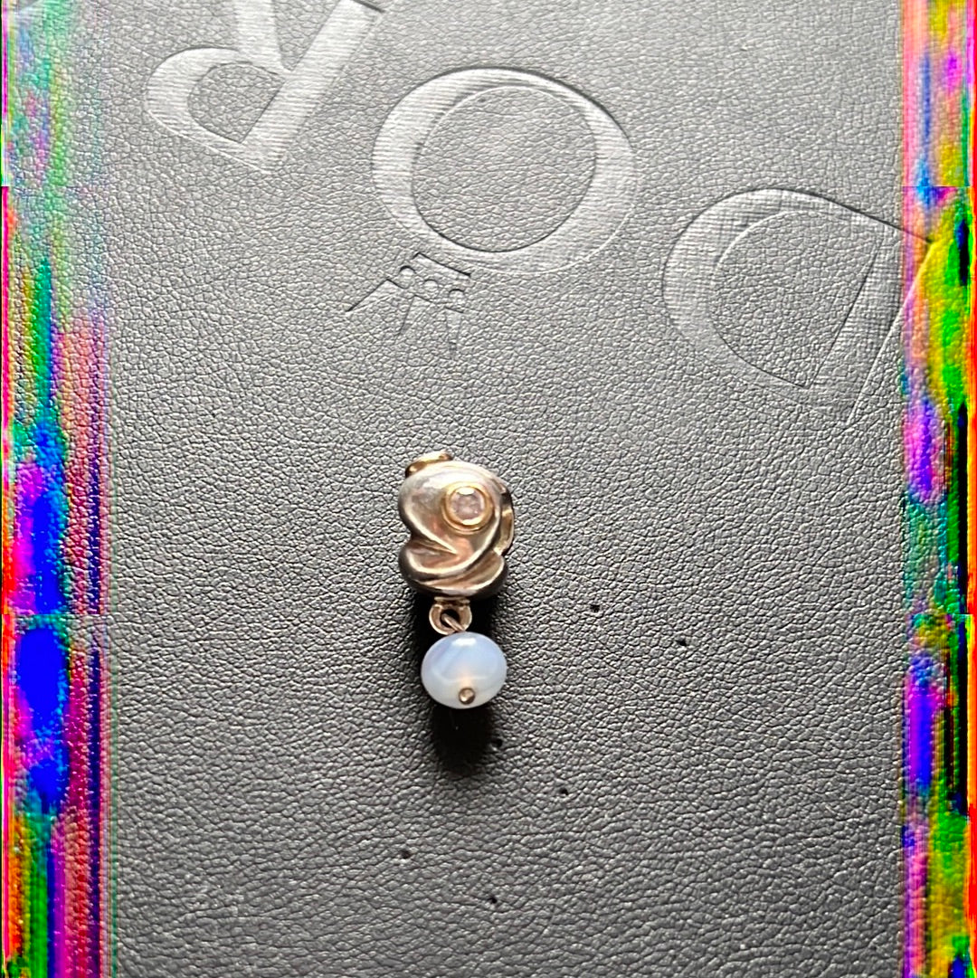 Genuine Pandora Rare and Beautiful Chalcedony Lavender Two Tone Charm
