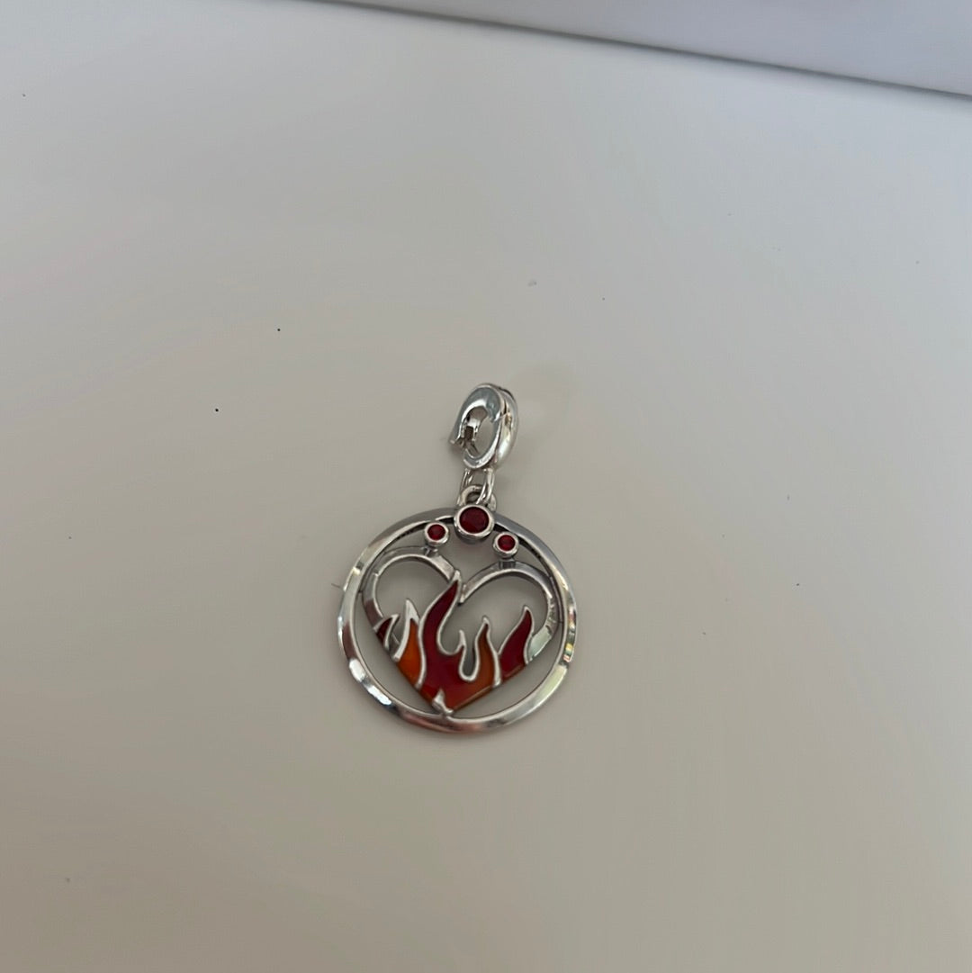 Genuine Pandora Me Fire Inside Enamel Medallion CZ Large Charm