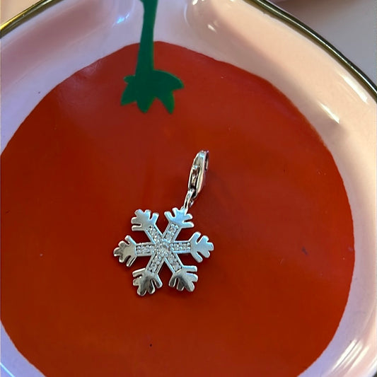 Genuine Thomas Sabo Sterling Silver Dangle Clip Pave Snowflake Charm