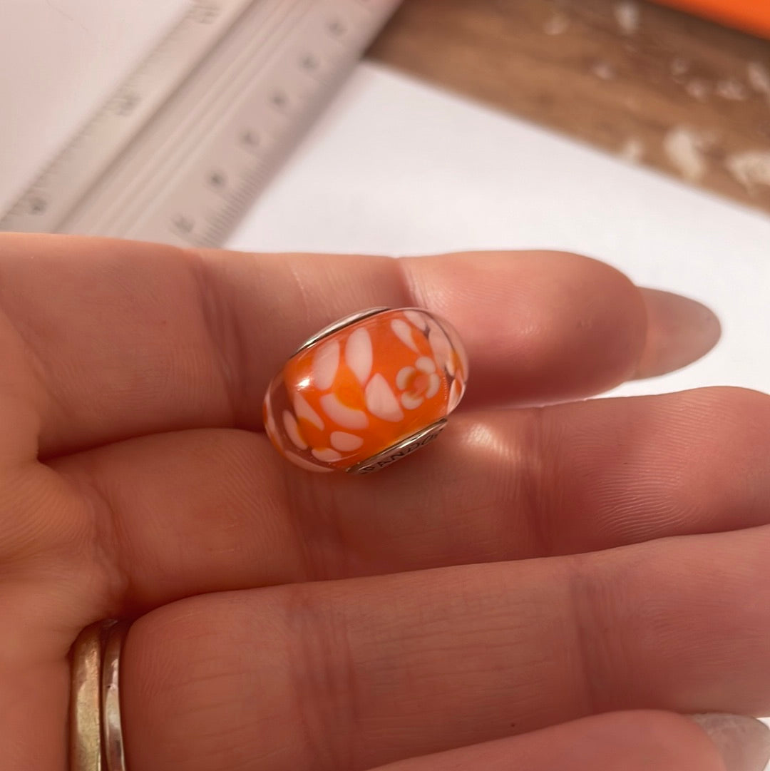 Genuine Pandora Giant XL Orange Blossom Flowers Large and Heavy and Retired
