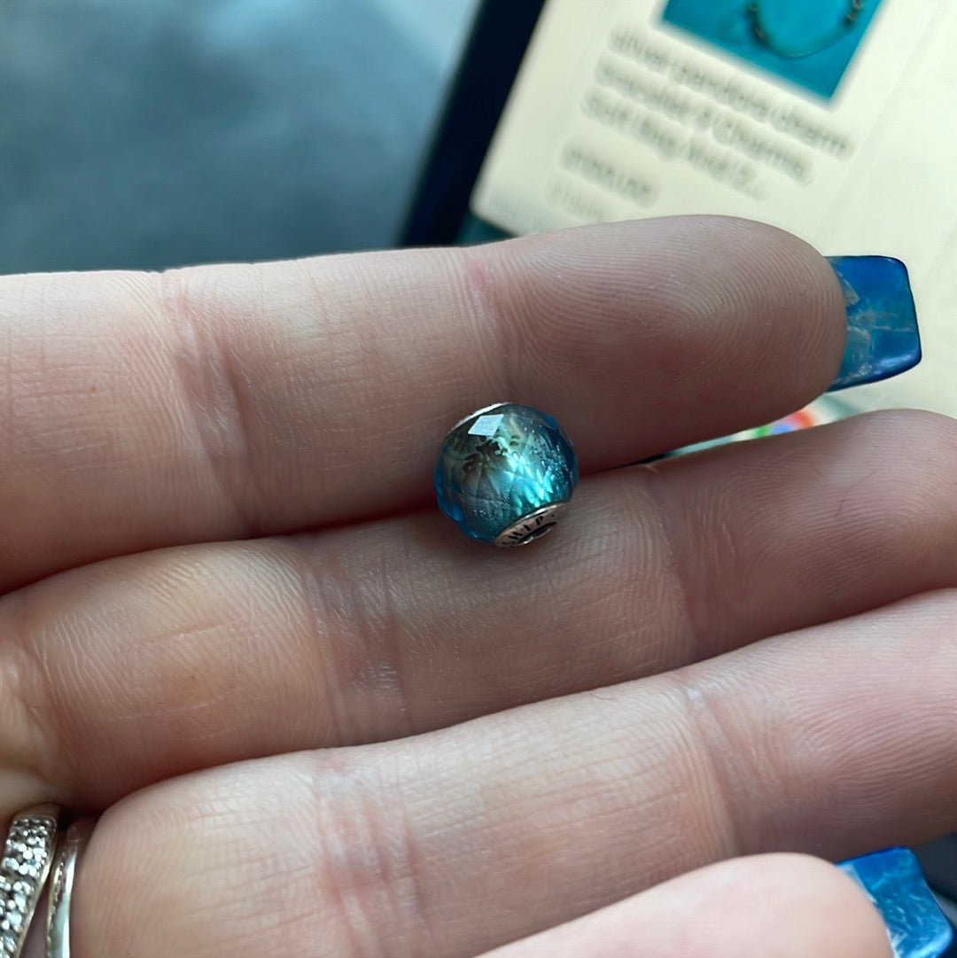 Genuine Pandora Essence Charm Friendship Blue Faceted Stone