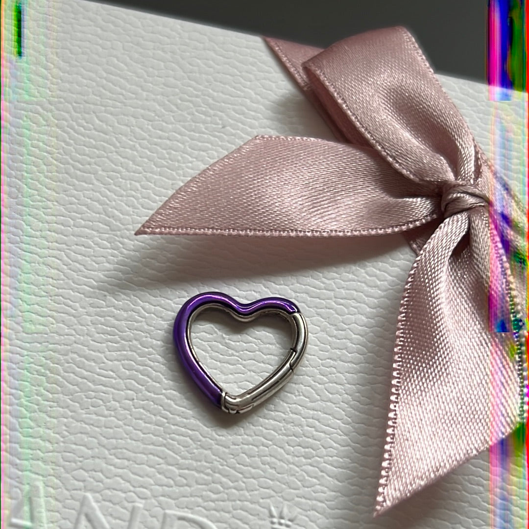 Genuine Pandora Me Purple Enamel Heart Connector Styling Charm