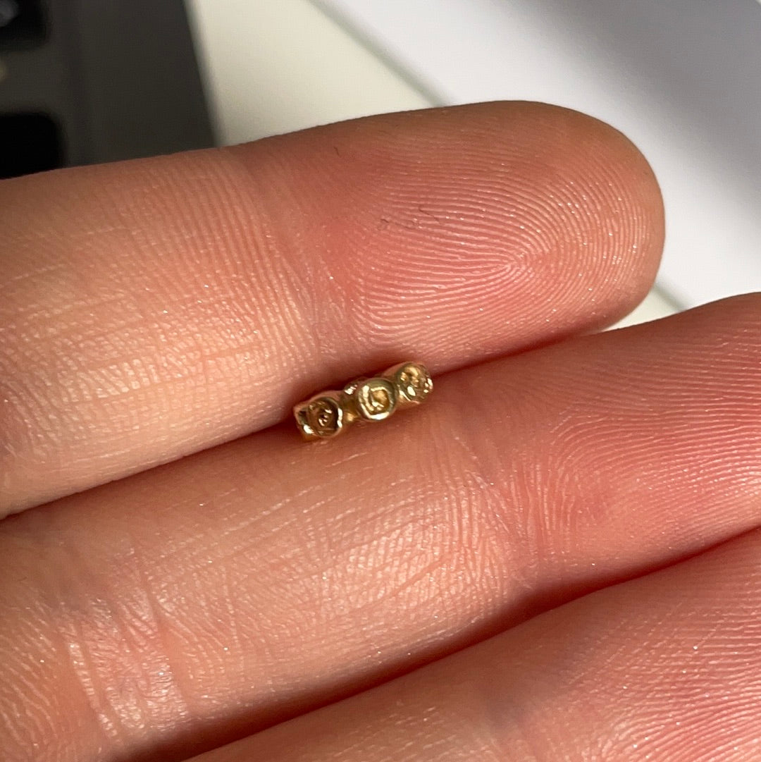 Genuine Pandora Solid 14ct Gold Tiny Roses Swirl Spacer Charm HTF