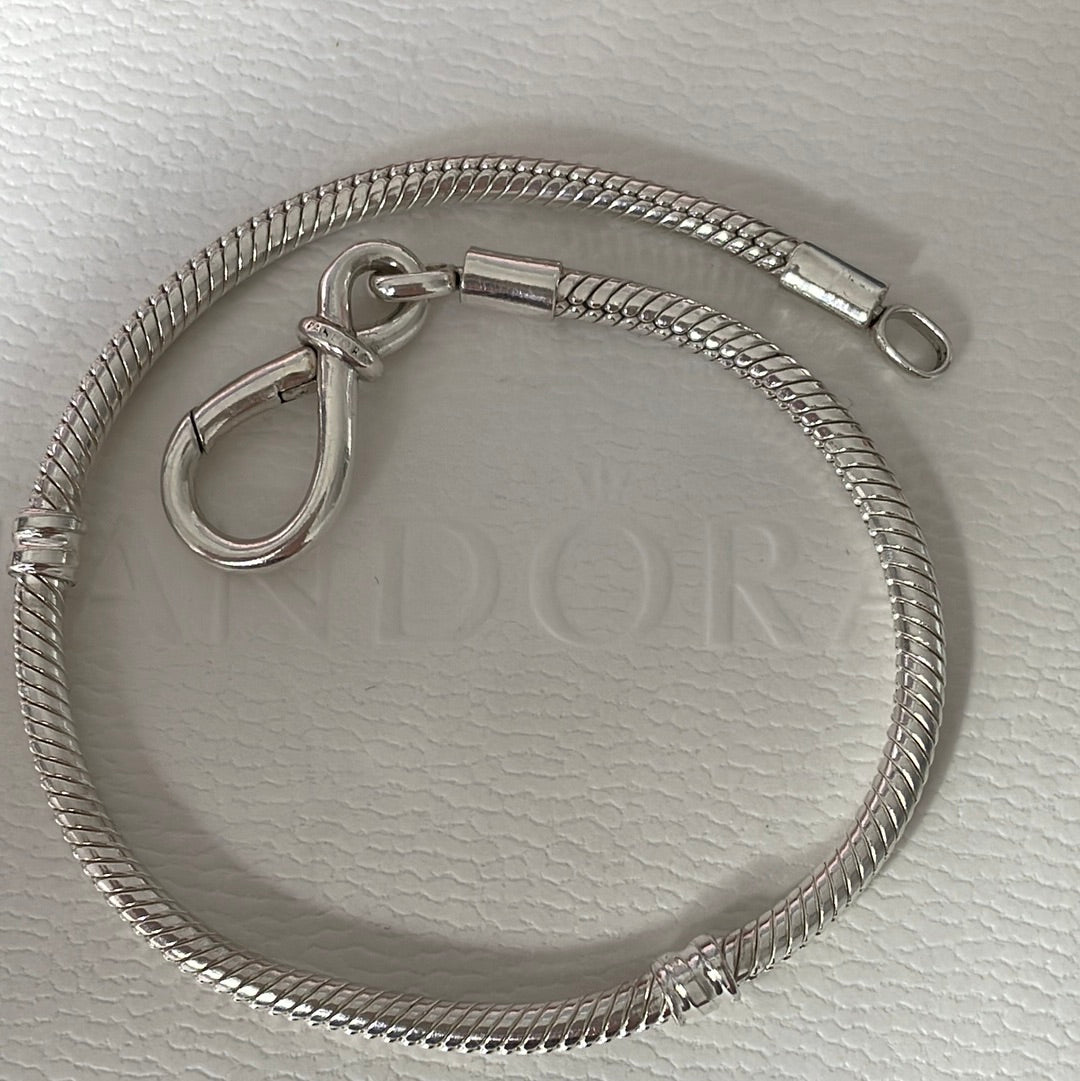 Genuine Pandora Infinity Knot Snake Chain Clasp Size 17cm Large