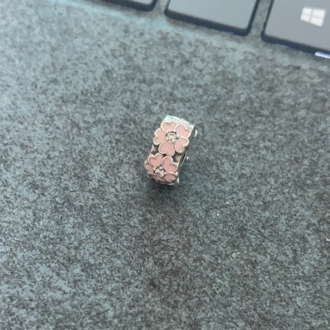 Genuine Pandora Pink Magnolia Flower Bloom Clips Pair