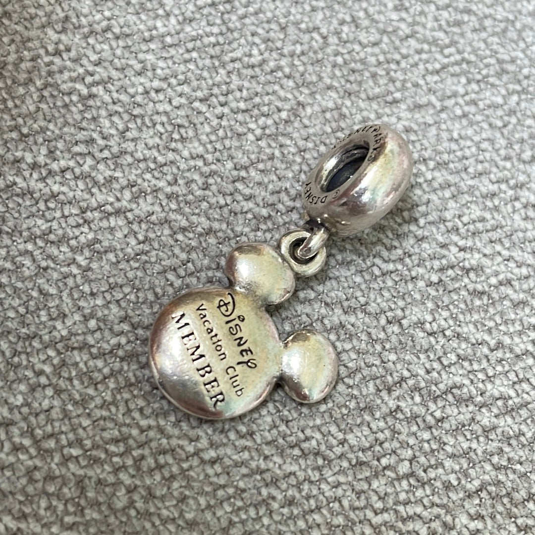 Genuine Pandora Disney Parks Vacation Club Member Mickey Hat Blue Enamel Dangle Charm RARE