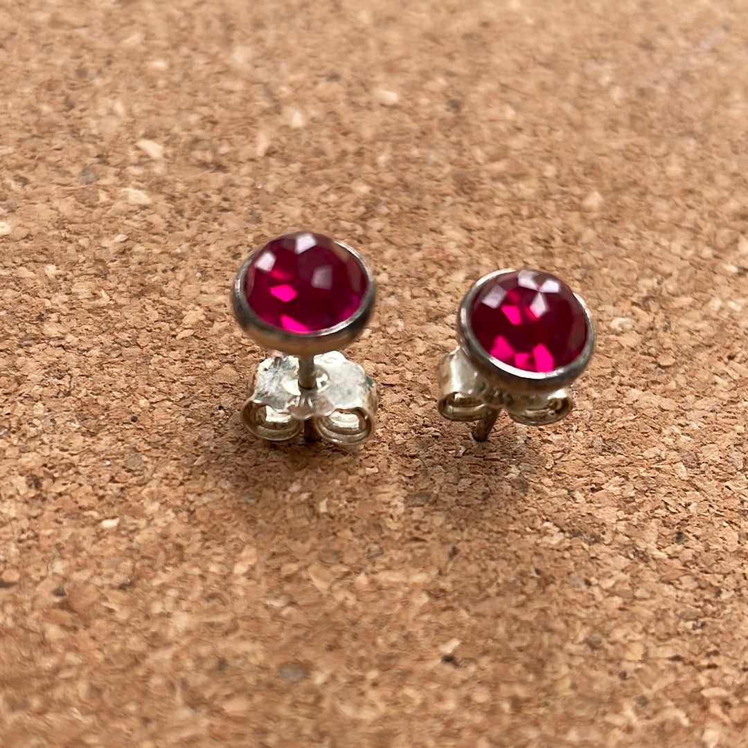 Genuine Pandora Red Garnet January Birthstone Earrings