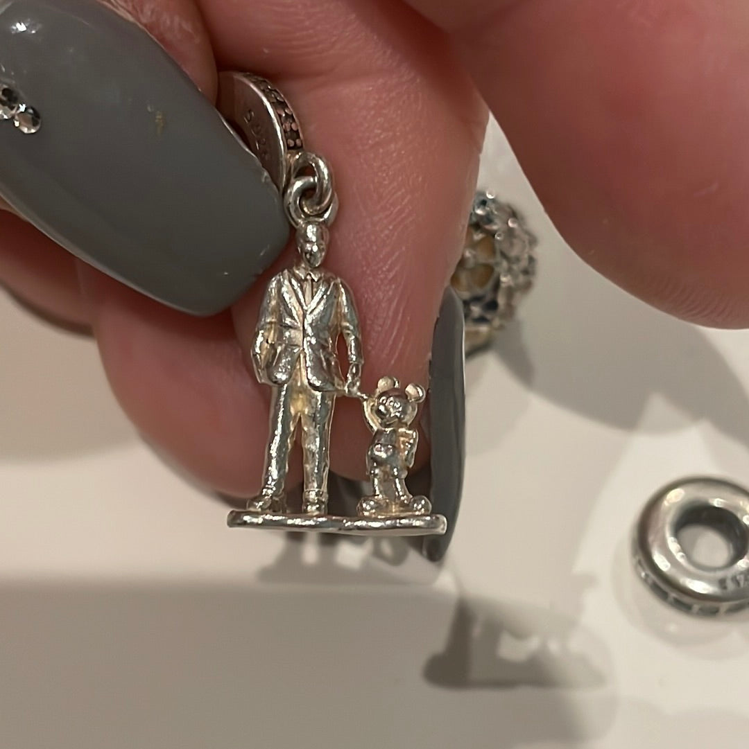 Genuine Pandora Disney Walt Disney and Mickey Mouse Dangle Charm